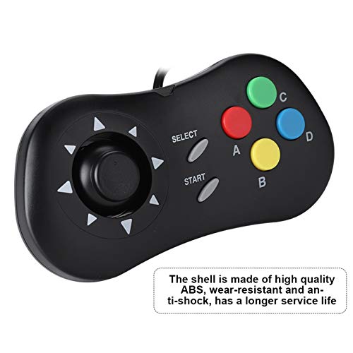 Non-Slip Mini Wired Gamepad Controller Mini Wired Gamepad Anti-Shock Ergonomically Designed,for SNK NEOGEO,for Entertainment(Black) - Thumbnail 5