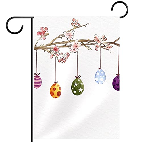 Drapeau de jardin Happy Easter Egg en polyester résistant