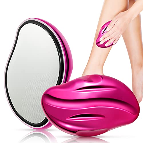 Crystal Hair Eraser, Magic Hair Remover Painless Exfoliation Magic Hair Removal Tool for Women and Men, Crystal Hair Remover for Arms Legs Back (Red)