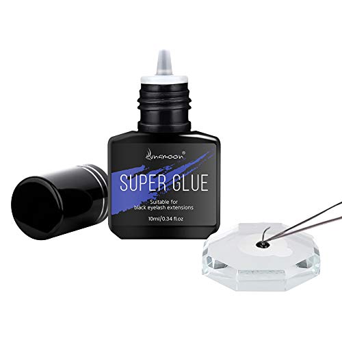 Preisvergleich Produktbild Lunamoon WimpernKleber Extra Stark Wimpernverlängerung Kleber Schwarz Wasserfest Wimpern Adhesive Semi-permanent Schneller Kleber Trocknungszeit 1-2 Sek 6-8 Wochen Haftkraft (10ml)