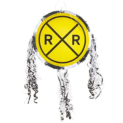 Blue Panda YLYGY Railroad Crossing Sign Pull String Pinata For Train Birthday Party Decorations thumb #4
