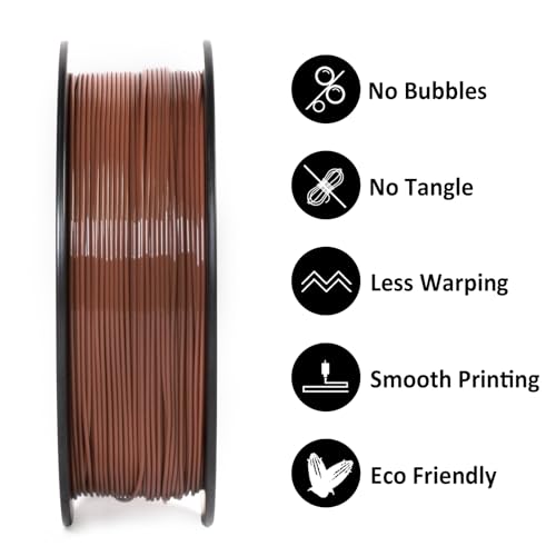 Image of GIANTARM PETG Filament 1.75, 3D Printer Filament PETG 1kg(2.2lb), Toughness Enhanced, Dimensional Accuracy + /-0.02mm, Vacuum Package (Brown)