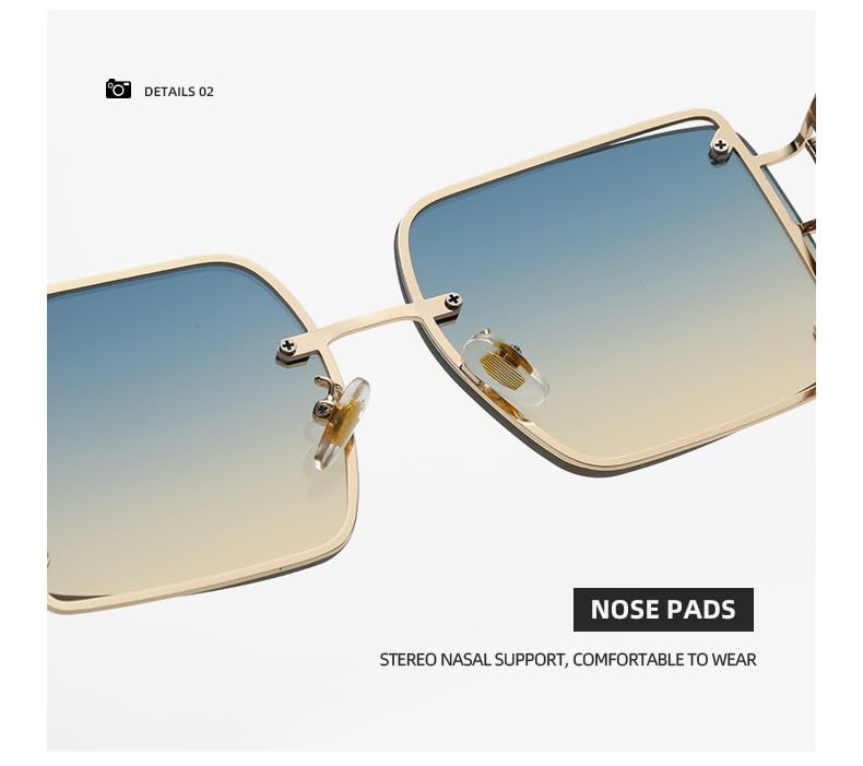 bullabulling Vintage Square Sunglasses For Women Men Big Oversized Punk Style Sun Glasses Fashion Metal Shades Eyeglasses4