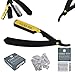 Facón Straight Razors for Men - Professional Barber Straight Edge Razor Kit with 100 Blades, Classic Stainless Steel Barbero Shaver for a Smooth & Precise Shave, Premium Barber Razor for Men's Shaving