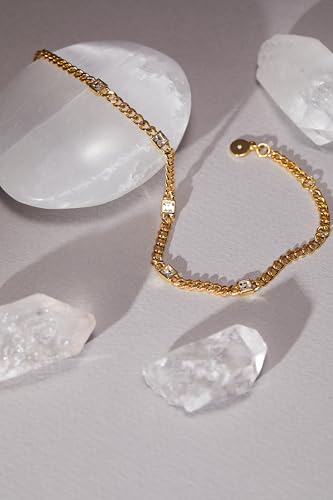 Image of Alex and Ani September Birthstone Sapphire Curb Chain Bracelet