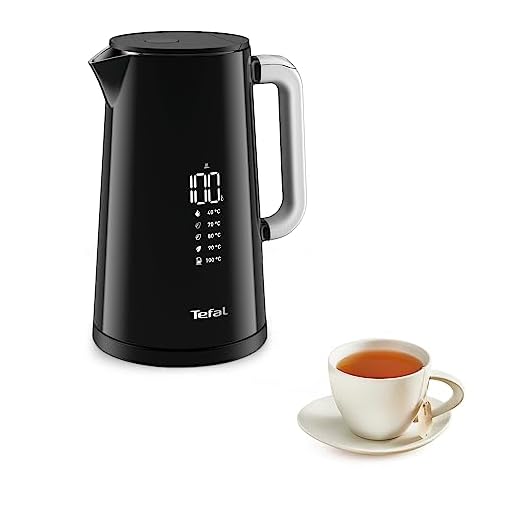 Tefal KO8508 Smart N Light - Hervidor Digital, 1.7 L, con pantalla pantalla digital, 5 ajustes temperatura, mantenimiento calor, indicador de temperatura real, base giratoria 360 º