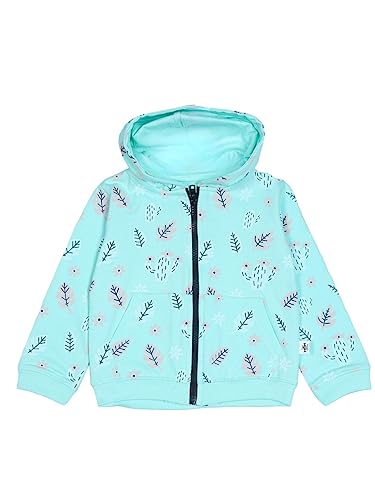 Image of The Mom Store Unisex Fleece Hooded Neck Hoodie (TMS-1234 Cute Cactus Turquoise 3 Years-4 Years)