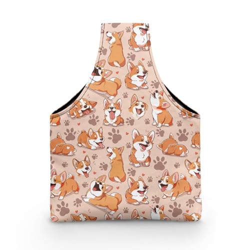 Image of KUIFORTI Dog Yarn Bag Crochet Bag Cute Corgi Yarn Project Bag Knitting Bag Lightweight Kniting Wrist Bag Small Size
