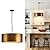 Ludil 21" Vintage Metal Drum Chandelier, 4-Light E26 Industrial Adjustable Chain Hanging Pendant Light Fixtures for Foyer Entryway Kitchen Bedroom, Golden Bronze Finish