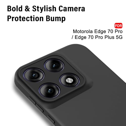 Image of TheGiftKart Liquid Silicon Back Cover Case for Motorola Moto Edge 70 Pro 5G | Total Camera Protection | Micro-Fibre Lining Inside | Shockproof Back Cover Case for Moto Edge 70 Pro 5G (Silicone, Black)