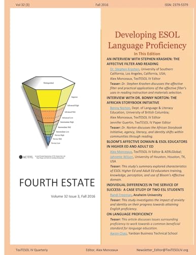 Fourth Estate, Fall 2016 Vol 32 (3):: Developing ESOL Language Proficiency