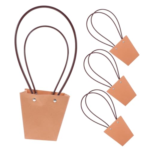 BESTonZON 4piezas Caja para Cajas para Flores Asa Bolsas para Día Madre Envases Kraft