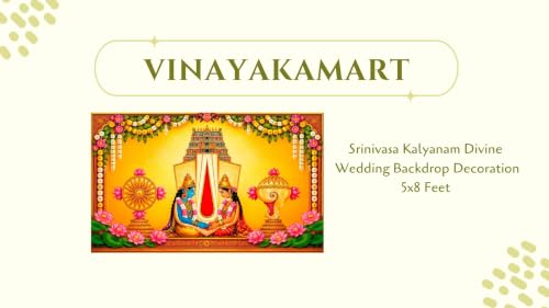 Image of Balaji backdrops Cloth for Decoration | Srinivasa Kalyanam Divine Wedding Backdrop Decoration 5x8 Feet | Lakshmi Backdrop Cloth for Decorations Pooja