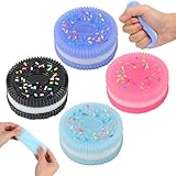 2Pcs Stress Relief Toy,Silicone Stress Relief Toy,Stress Relieving Fur Ball,Ultra-Soft Decompression Venting Toy, Perfect for Stress and Anxiety Relaxing Toy 2 (Blue+Purple+Balck+Pink)