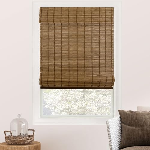 CHICOLOGY Bamboo Roman Shades - Elk Brown 34x64