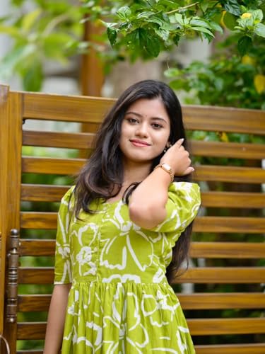 Image of Women's Rayon Printed Anarkali Kurta for Women and Girls, Regular Wear