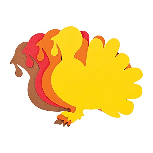 Jumbo Foam Turkey Shape - Set of 24 - Thanksgiving Crafts for Kids