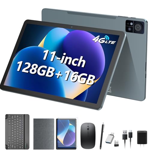 11 Inch Tablet, Android 14 Tablet with Sim Card Slot, 128GB+16GB+...