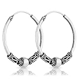 Produktart: Ohrringe NKlaus Paar Bali Creolen 22mm aus 925 Sterling Silber Mittelalter Gothic Ohrringe 1791