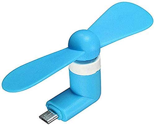 RJT Anoint India Mini Portable USB OTG Mobile Fan for V8 Android OTG Phone OTG Fan for Smartphone/Tablet/Laptop/PC (Multicolour, Pack of 2)