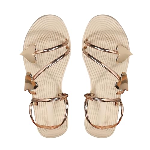 ZTFYKLIN Sandalias Planas Para Mujer Zapatillas De Verano Tamaño Playa One Love Alpargatas Baratas (Gold, 38) Senderismo Ortopedicas Comodas Vestir Sandalia Calzado Cuña Con Cordones Zapato