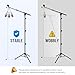 CAHAYA Mic Stand Floor Adjustable - Tripod Boom Arm Microphone Stand with Carrying Bag 2 Mic Clips 3/8