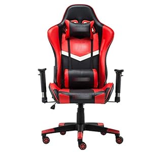 YUXIwang Bureaustoel E-Sports Stoel Racing PU Lederen Verstelbare Ergonomische Draaistoel fauteuil Compatibel met verschillende gelegenheden Compatibel met Werken Gaming (Kleur: Rood, Maat: 70X70X127CM)