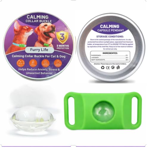 Image of FurLife Pet Calming Pendant - Waterproof Collar Tag for Dogs & Cats | Suitable for All Breeds - (Green)