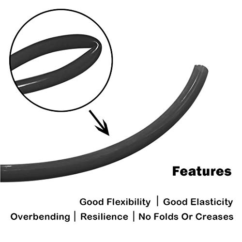 Beduan 6mm x 4mm Black Pneumatic Tubing Pipe PU Polyurethane Air Compressor Tubing Hose Pipe Line Fluid Transfer 39.4ft 12 Meter