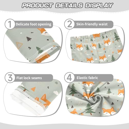 Girls' Athletic Leggings Ankle Length Yoga Dance Pants Kids Teen 4T Fox Tree3