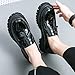 Men's Fashion Black and White Two Tone Chunky Platform Penny Loafers Classic Slip-On Lug Sole Business Work Dress Shoes Daily Non-Slip Shock Absorbing Casual Shoes Large Size 5.5-14 (Black-A-1,11)