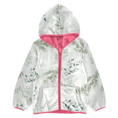 OTVEE Christmas Winter Leaves Kids Hoodie Jacket Fall Spring Full Zip Warm Outwear Coat