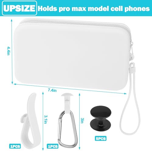 Image of Mity rain Silicone Wallet for Bogg Bag Phone Holder | Accessories Set for Bogg Bag Contain 2PCS Key Holder and Large Capacity Silicone Zipper Bag for Beach Bags Tote Bag (White)