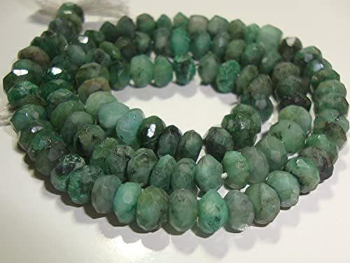 Émeraude naturelle en perles rondelles facettées 5-6mm pour création de bijoux de créateur unique