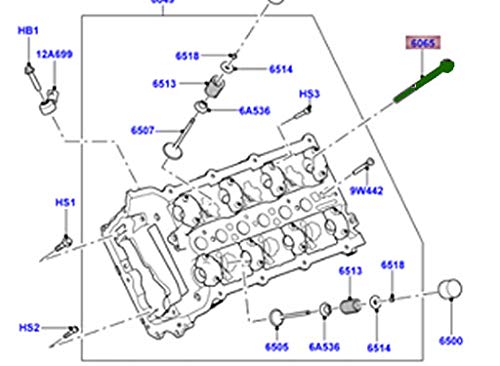 Cylinder Head Bolt Set of 8 3.0L SC V6 Petrol LR026143 Compatible with LR4 14-16 Discovery Range Rover 13-21 Range Rover Sport 14-22 Range Rover VELAR M11 X 178