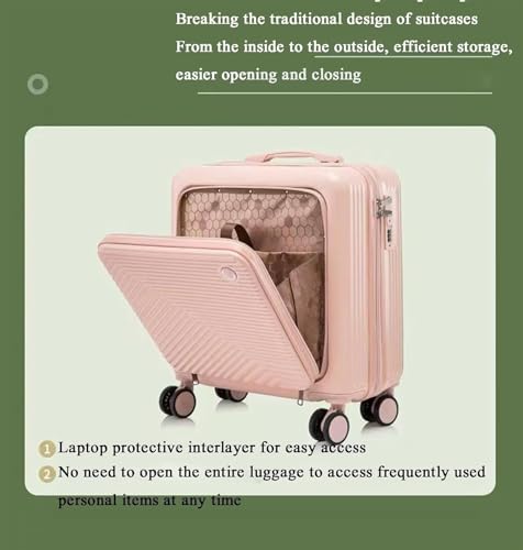 Checked Luggage Carry On Luggage Two-Piece Suitcase Set, Coded Boarding Case, 18in Trolley Case, Lightweight Suitcase Luggage Suitcase (Color : B, Size : 14+18in)3