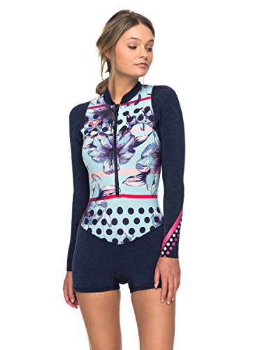 Roxy Womens 2Mm Pop Surf - Long Sleeve Front Zip Springsuit - Women - 8 - Blue Navy 8