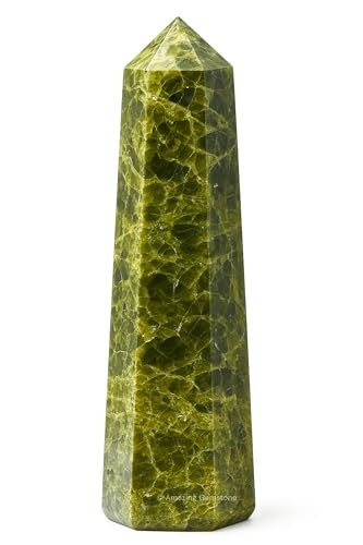 Image of Amazing Gemstone Green Tourmaline in Matrix Crystal Towers - Natural Healing Crystal Point Obelisk for Reiki Healing and Crystal Grid (3 inch to 4 inch INCH)