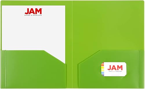 Miniatura 119 de JAM PAPER Heavy Duty Plastic Two Pocket Extra Tough School Folders - Blue - 6/Pack