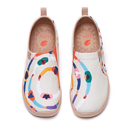 Image of UIN Women's Artistic Slip-On Shoes Vibrant Floral Casual Loafers Lightweight Comfortable Travel Footwear