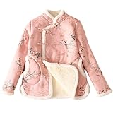FSSNHQHCJ Chinese Style Thickened Cotton Jacket Women Cheongsam Standing Collar Embroidered National Style Winter Coat color2 S