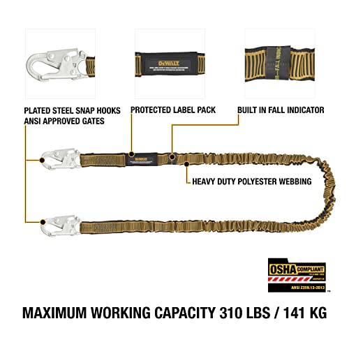 Image of DEWALT 6-Foot Energy Absorbing Lanyard