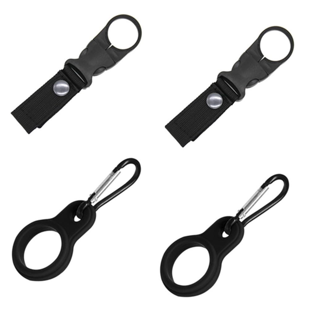 4 boucles de bouteille d'eau, mousqueton en aluminium léger, clip porte-bouteille de ceinture pour extérieur, porte-clés avec boucle de ceinture, porte-bouteille noir avec mousqueton, activités de
