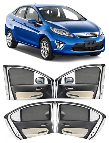 Image of Autofact Car Sunshades for Ford Fiesta (2008 to 2014), UV Protection, Useful Car Accessories, Custom fit Sun Shades for Side Windows, Set of 4