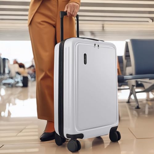 Image of 24 Inch Luggage with Spinner Wheels, Hard Shell Suitcase with TSA Locks for Luggage, Travel Large Suitcase, Expandable Hard Shell Suitcases, White