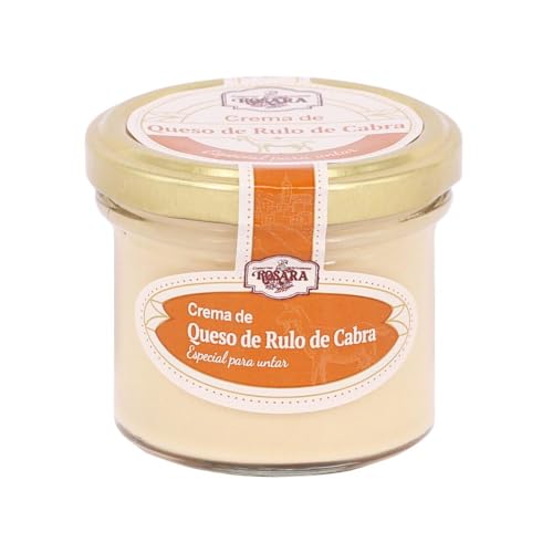 Queso Crema de Rulo de Cabra 125 gr - Queso de Untar Intenso, Queso Gourmet en Tarro de Cristal - Rosara