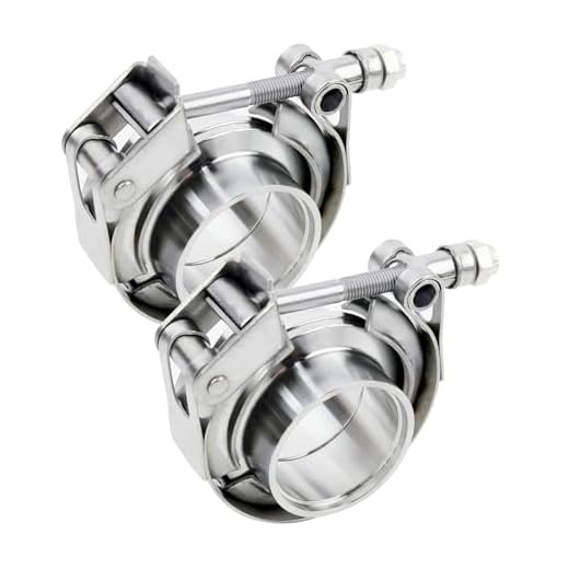 ROADFORMER 2 inch V Band Clamp - 2 sets of Quick Release Vband Exhaust Clamp with Flange Stainless Steel for Automotive exhaust system, turbocharger, downpipe and mufflers (2" - 2 Pack)