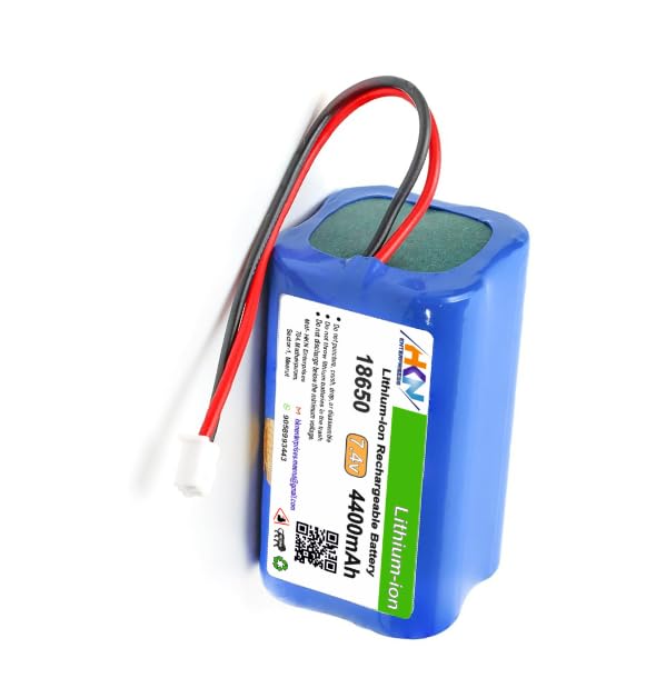 Image of HKN 7.4V 4400mAh Li-ion Rechargeable Battery Pack JST-XH 2.54 /2P Plug Lithium-ion Batteries for Electronics Products Toys Lighting, Bluetooth Speaker and Equipment (4400, Milliamps)