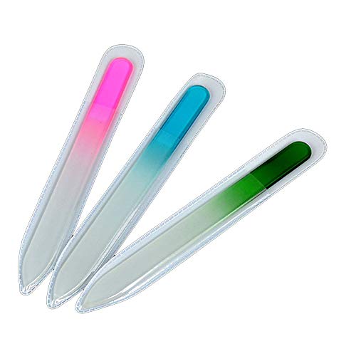 Szaerfa Cristal profesional lima de uñas Cristal Color aleatorio conjunto de 3