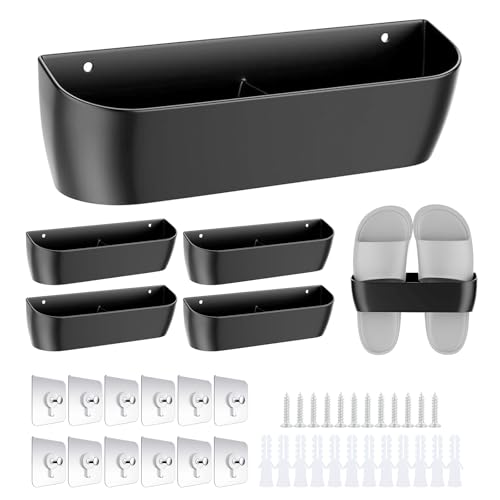 Ecofocet Lot de 6 Porte Chaussures Mural, Rangement Chaussure Porte, Support à Chaussures Mural, Autocollant ou Perçage, Supports à Chaussure pour...